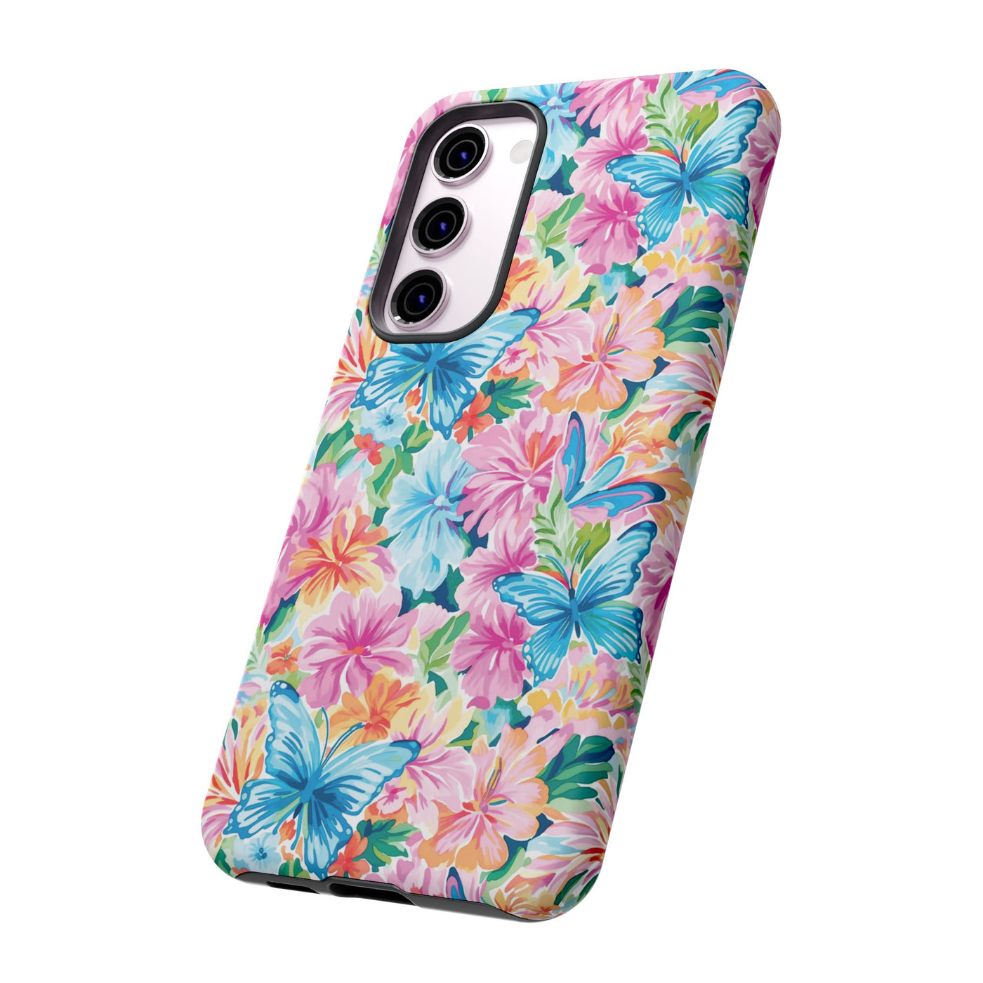 Premium Tough Butterflies Flowers Cute Phone Cases for Samsung S24, S23, S22, S21, S20, Plus and Ultra, Iphone 16 Pro Max,15, 14, 13, 12, 11, 10