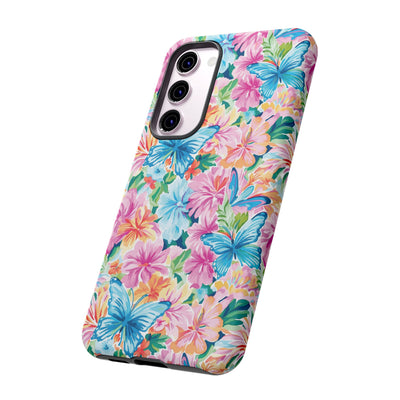 Premium Tough Butterflies Flowers Cute Phone Cases for Samsung S24, S23, S22, S21, S20, Plus and Ultra, Iphone 16 Pro Max,15, 14, 13, 12, 11, 10