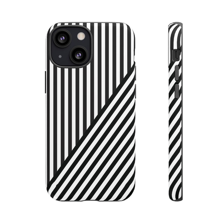 Aesthetic Tough Black White Stripes Phone Case - For iPhone 17 Pro Max iPhone 16 Pro iPhone 15 Iphone 14 Plus 13 Pro 12 11 10 XR - Studio40ParkLane