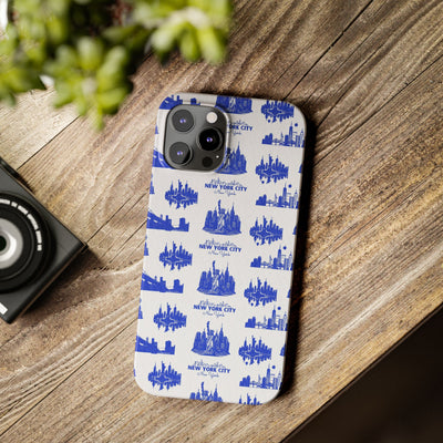 New York Skyline Blue Collage Coquette Gift for Her Cute Phone Cases for Iphone 16 Pro Max | iPhone 15 Case | iPhone 15 Pro Max Case, Iphone 14, Iphone 14 Pro Max, Iphone 13 12 11 8 7