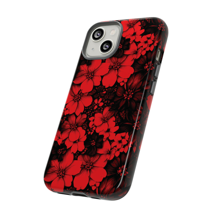 Cute IPhone Case | Red Black Flowers, iPhone 15 Case | iPhone 15 Pro Case, Iphone 14 Case, Iphone 14 Pro Max Case, Protective Iphone Case - Studio40ParkLane