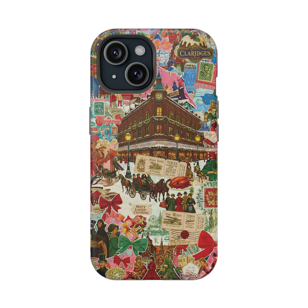 Aesthetic Tough Magsafe London Coquette Collage Phone Case - For iPhone 17 Pro Max iPhone 16 Pro iPhone 15 Iphone 14 Plus 13 Pro 12 11 10 - Studio40ParkLane