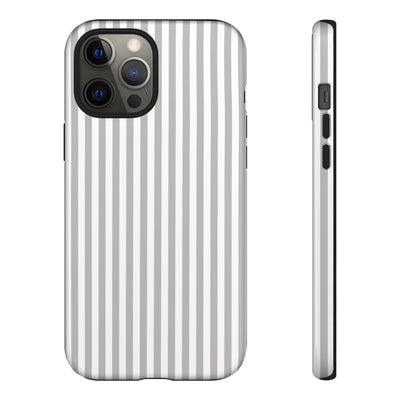 Tough Premium Ash Grey Stripes Phone Case Gift for Her - For Apple iPhone 16 Pro Max 16e iPhone 15 Pro iPhone Iphone 14 Plus 13 Pro 12 SE XR - Studio40ParkLane