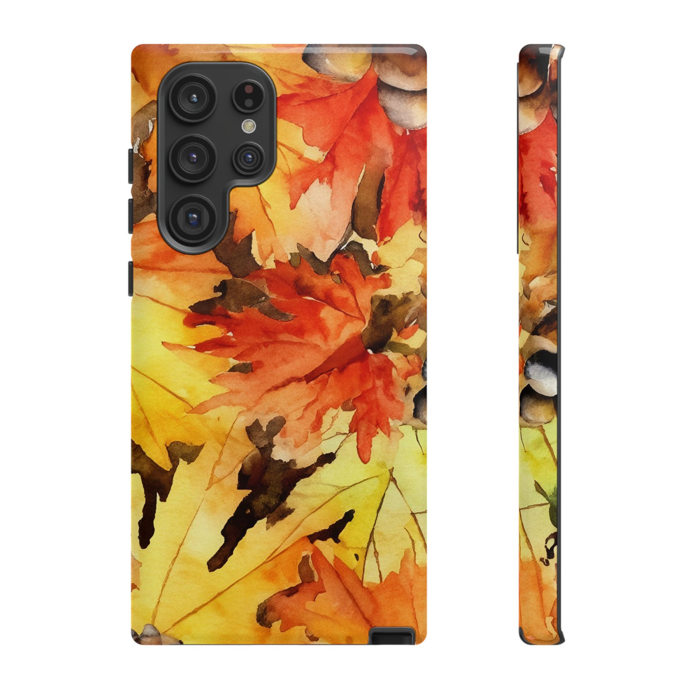 Impact Resistant, Fall Leaves, Cute Phone Cases for Samsung S24, S23, S22, S21, IPhone 15 pro Iphone 14 pro Iphone 13 IPhone 12 Iphone 11