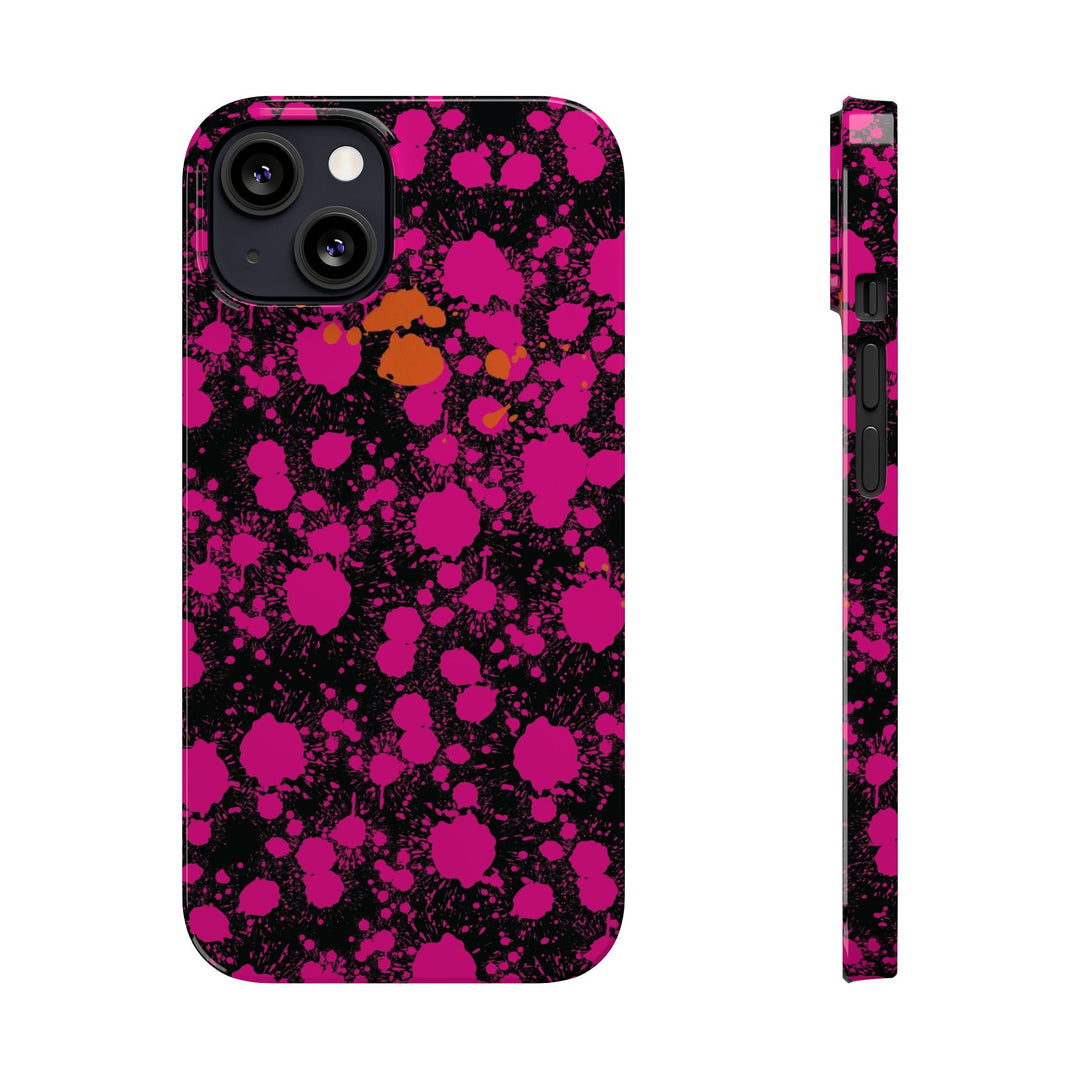 Slim Cute Phone Cases for Iphone - | iPhone 15 Case | iPhone 15 Pro Max Case, Iphone 14 Case, Iphone 14 Pro Max, Iphone 13, Pink Orange Paint Splash - Studio40ParkLane