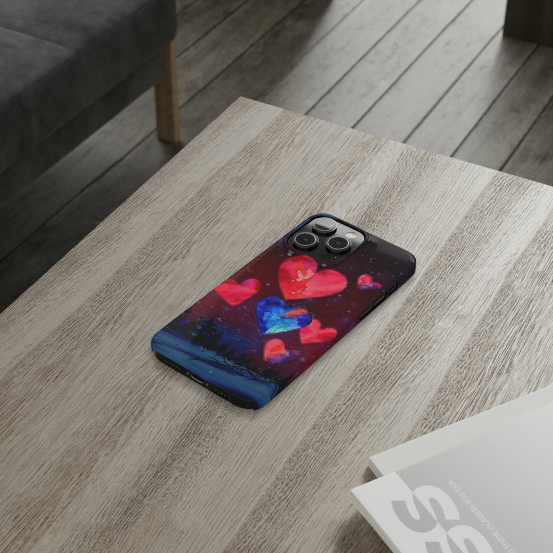 Slim Cute Phone Cases for Iphones - | iPhone 15 Case | iPhone 15 Pro Max Case, Iphone 14 Case, Iphone 14 Pro Max, Iphone 13, Night Sky Hearts Love - Studio40ParkLane