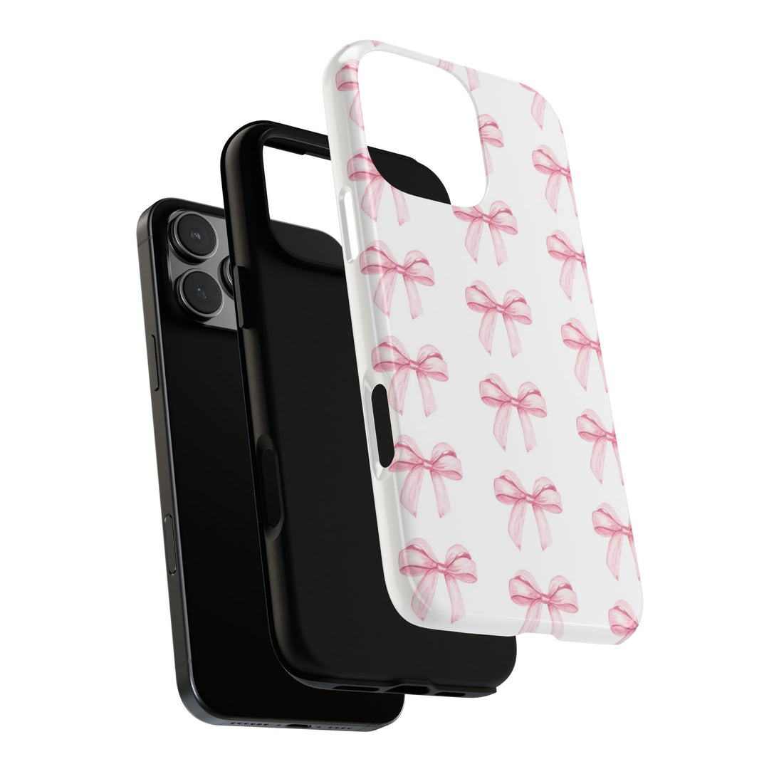 Pink Bows Cute Phone Case, for IPhone 16 Pro Max | Iphone 15, Iphone 14, IPhone 13 Case, 11 8 7, Samsung Galaxy S24, S23, S22, S21, 2 Layer Protection - Studio40ParkLane