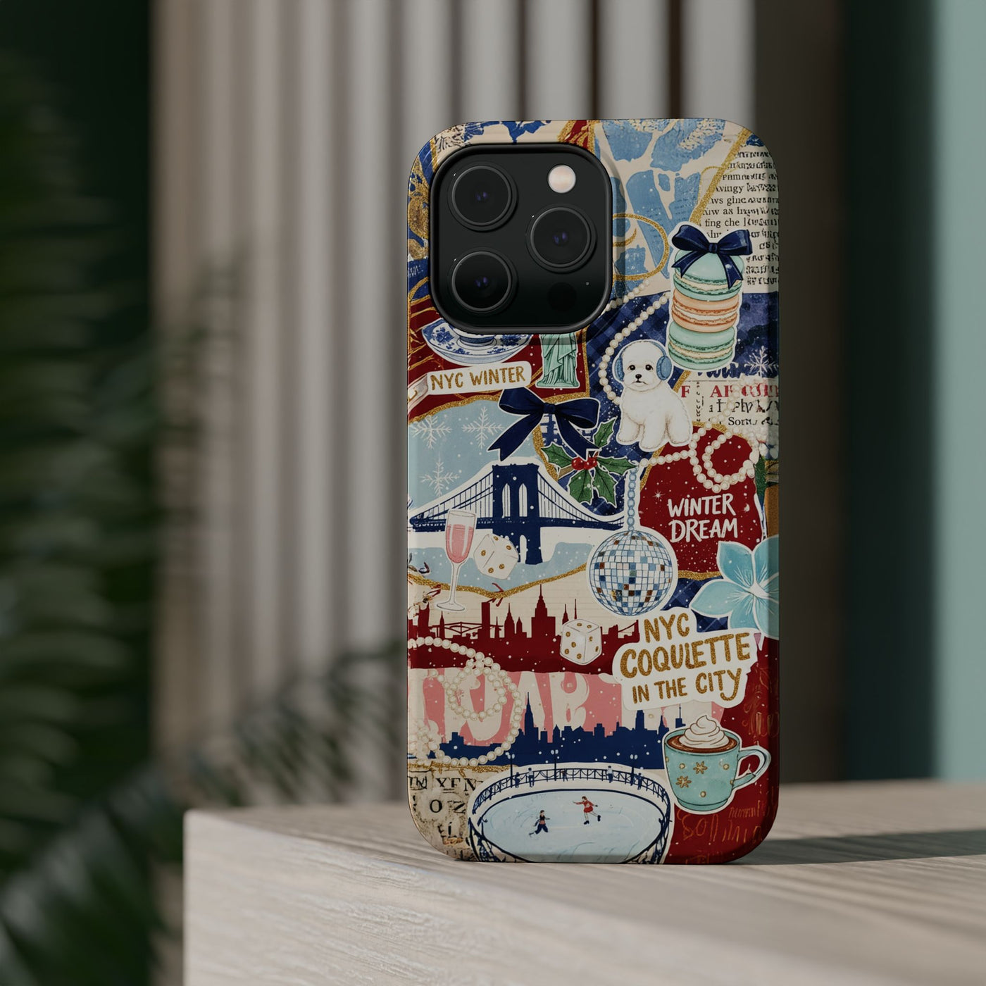 New York Winter Coquette Collage Tough Magsafe Cute Phone Cases for Iphone | iPhone 17 Pro Max Case, Iphone 16, Iphone 15 14 13 12 11 10 9