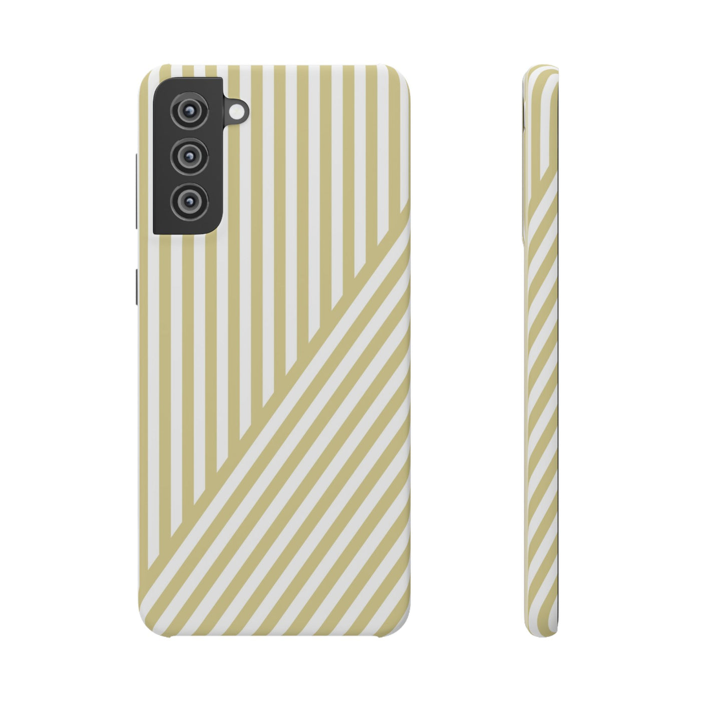 Aesthetic Yellow Beige Stripes Cute Phone Case Sleek Snap - For iPhone 17 Pro Max iPhone 16 Pro iPhone 15 Iphone 14 Plus 13 Pro 12 11 10 Gift