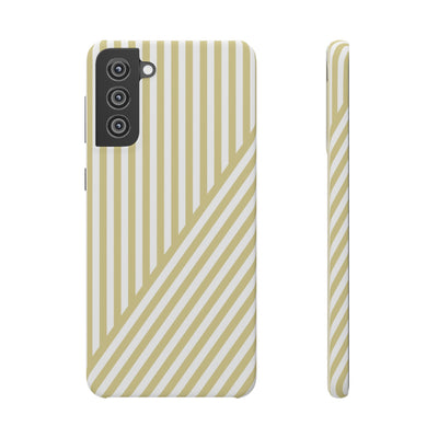 Aesthetic Yellow Beige Stripes Cute Phone Case Sleek Snap - For iPhone 17 Pro Max iPhone 16 Pro iPhone 15 Iphone 14 Plus 13 Pro 12 11 10 Gift