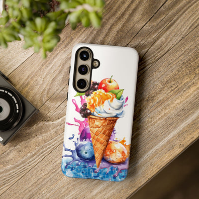 Impact Resistant, Summer Ice Cream Cone, Cute Phone Cases for Samsung S24, S23, S22, S21, IPhone 15 pro Iphone 14 pro Iphone 13 IPhone 12 Iphone 11