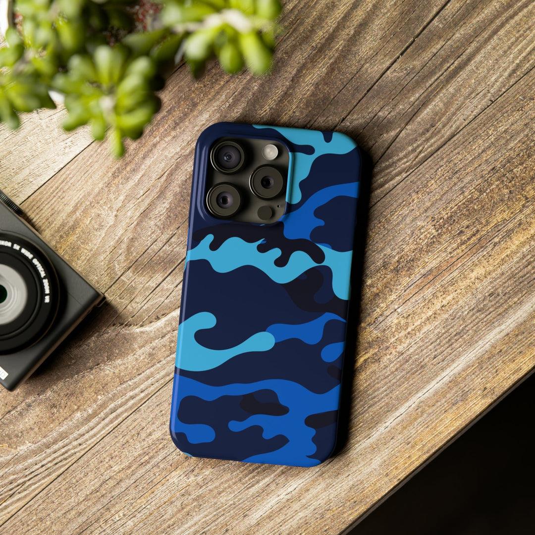Slim Cute Phone Cases for Iphone - | iPhone 15 Case | iPhone 15 Pro Max Case, Iphone 14 Case, Iphone 14 Pro Max, Iphone 13, Blue Camouflage - Studio40ParkLane