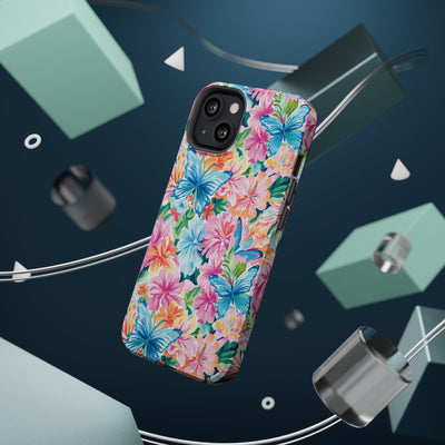 Butterflies Flowers Magsafe Cute Phone Case for Iphone Gift for Her, iPhone 16 Case iPhone 15 Pro Max Case, Iphone 14, Iphone 14 Pro Max, 13, 12