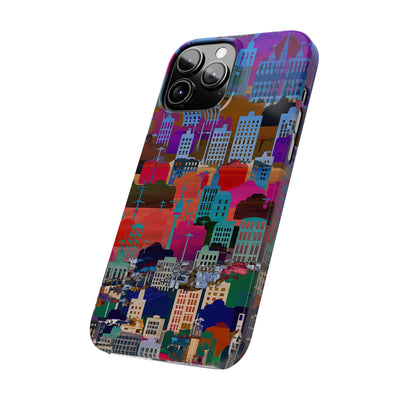 City Skyline Mosaic Slim Cute Phone Cases for Iphone | iPhone 15 Case | iPhone 15 Pro Max Case, Iphone 14, Iphone 14 Pro Max, Iphone 13, 12