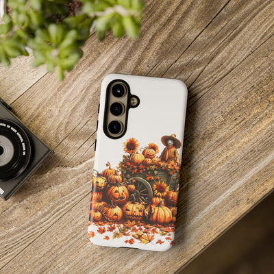 Impact Resistant, Fall Leaves Scarecrow, Cute Phone Cases for Samsung S24, S23, S22, S21, IPhone 15 pro Iphone 14 pro Iphone 13 IPhone 12 Iphone 11