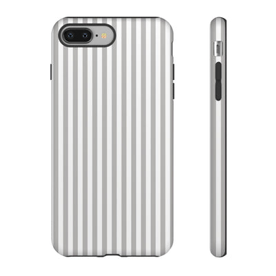 Tough Premium Ash Grey Stripes Phone Case Gift for Her - For Apple iPhone 16 Pro Max 16e iPhone 15 Pro iPhone Iphone 14 Plus 13 Pro 12 SE XR - Studio40ParkLane