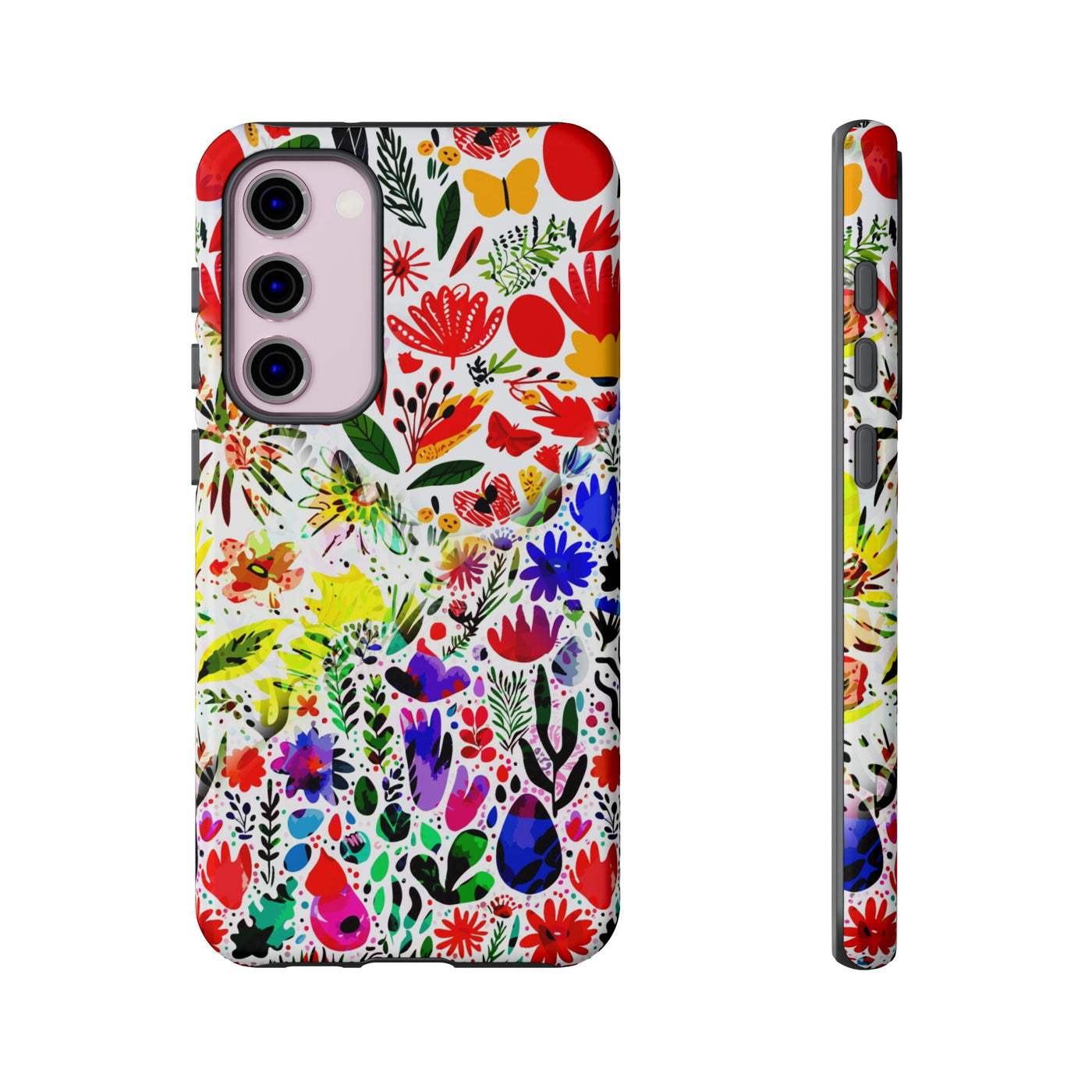 Impact Resistant, Colored Flowers, Cute Phone Cases for Samsung S24, S23, S22, S21, IPhone 15 pro Iphone 14 pro Iphone 13 IPhone 12 Iphone 11