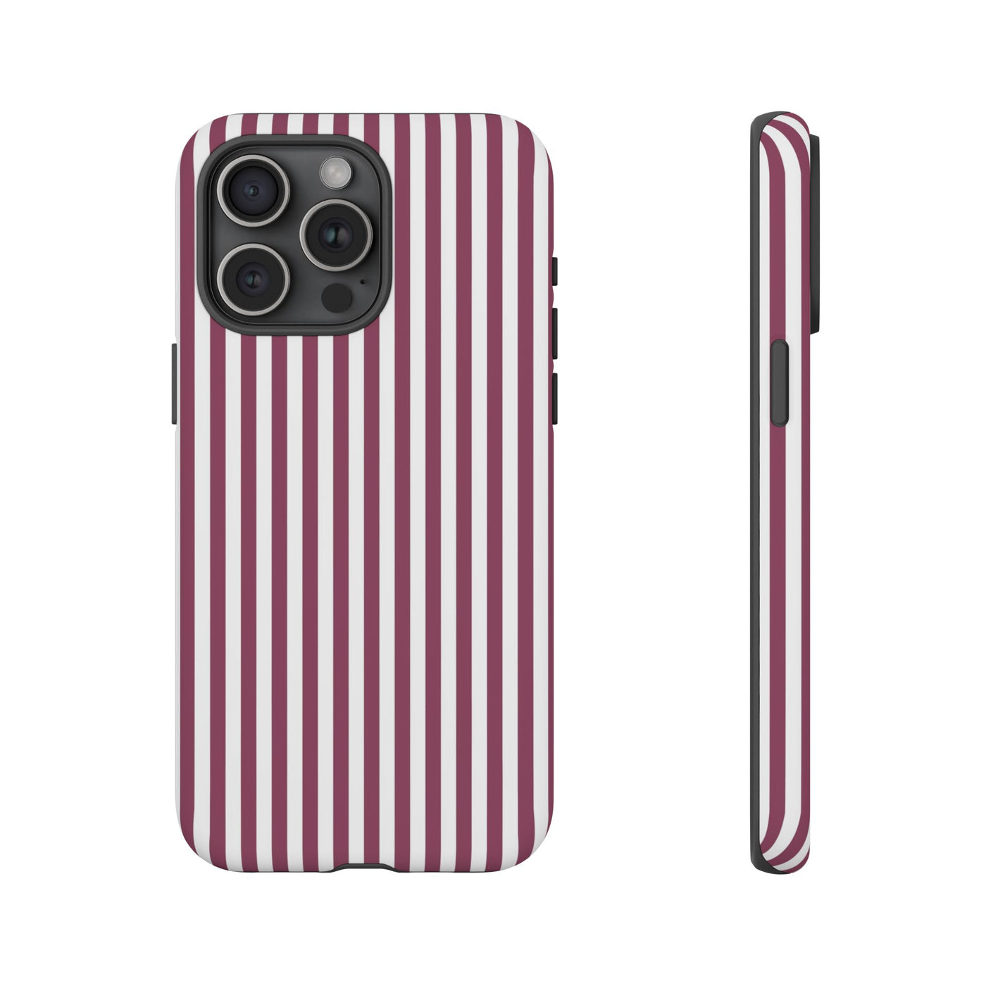 Tough Premium Old Claret Stripes Phone Case Gift for Her - For Apple iPhone 16 Pro Max 16e iPhone 15 Pro iPhone Iphone 14 Plus 13 Pro 12 SE XR - Studio40ParkLane