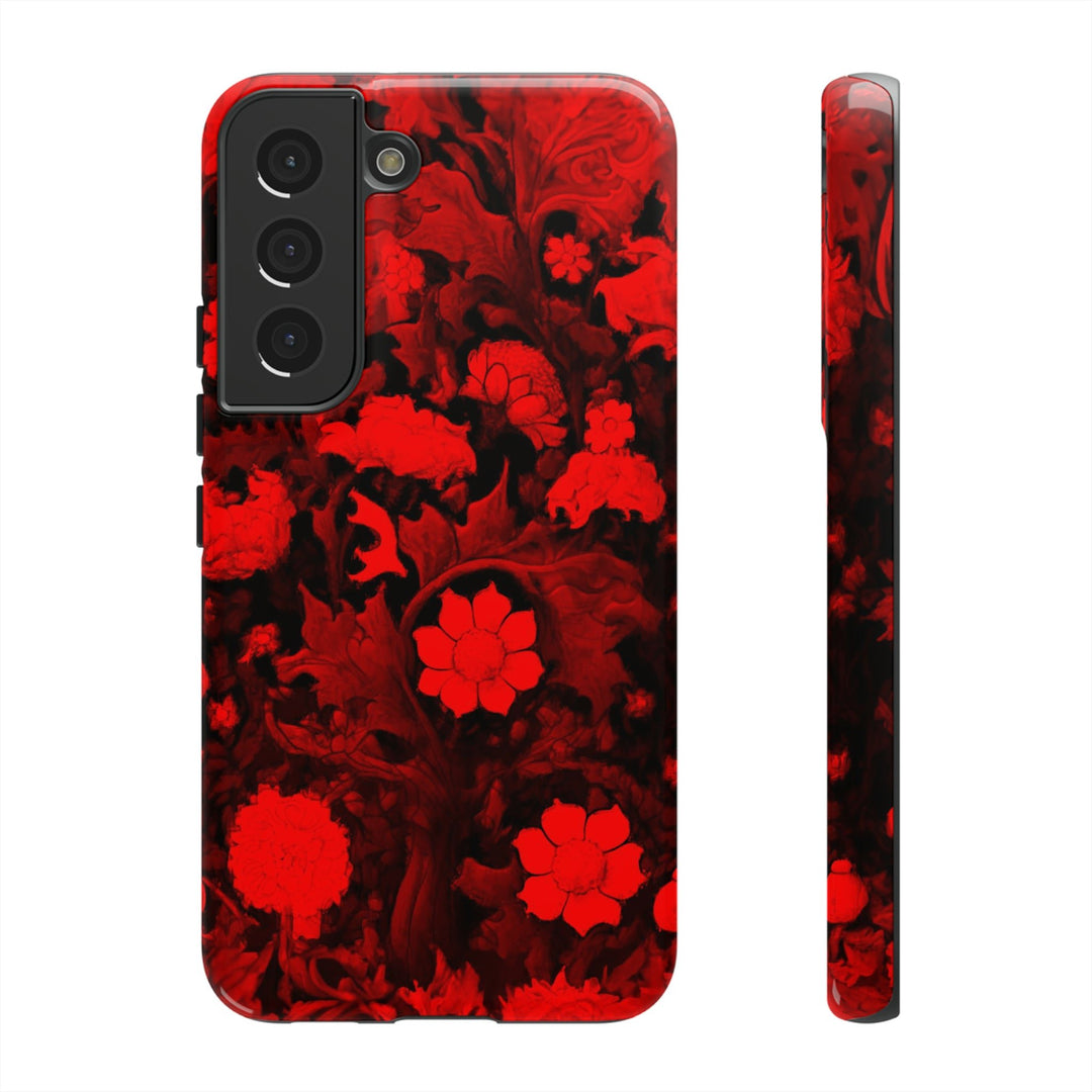 Cute Samsung Phone Case | Aesthetic Samsung Phone Case | Galaxy S23, S22, S21, S20 | Red Flowers, Protective Phone Case - Studio40ParkLane