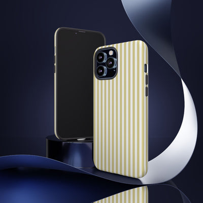 Tough Premium Soft Yellow Stripes Phone Case Gift for Her - For Apple iPhone 16 Pro Max 16e iPhone 15 Pro iPhone Iphone 14 Plus 13 Pro 12 SE XR - Studio40ParkLane