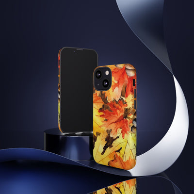 Impact Resistant, Fall Leaves, Cute Phone Cases for Samsung S24, S23, S22, S21, IPhone 15 pro Iphone 14 pro Iphone 13 IPhone 12 Iphone 11