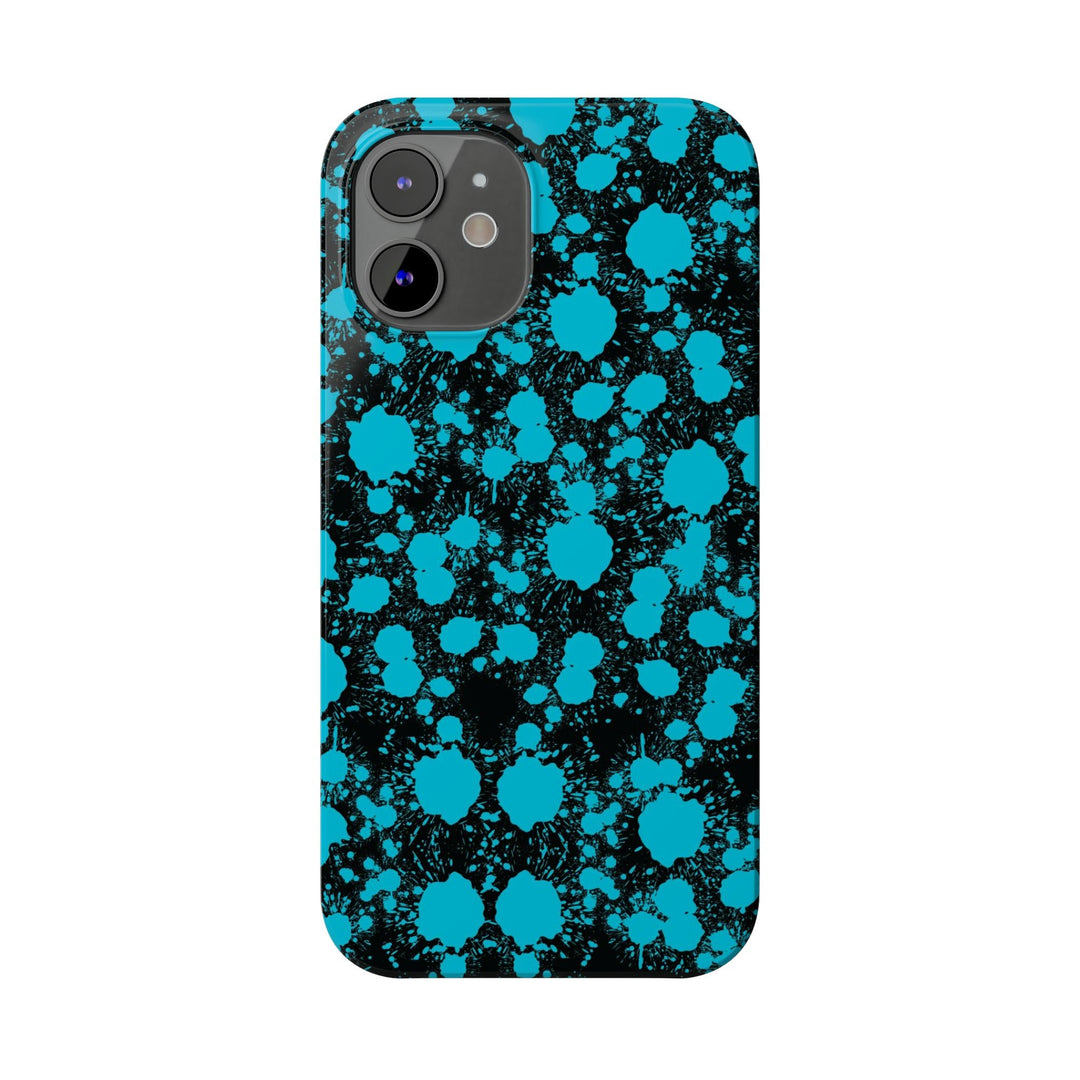 Slim Cute Phone Cases for Iphone - | iPhone 15 Case | iPhone 15 Pro Max Case, Iphone 14 Case, Iphone 14 Pro Max, Iphone 13, Blue Paint Blots Splash - Studio40ParkLane
