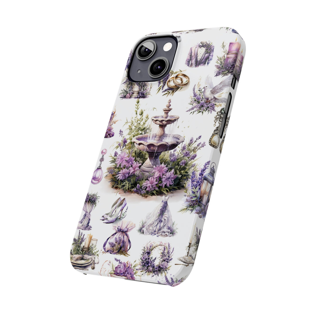 Slim Cute Phone Cases for Iphone | iPhone 15 Case | iPhone 15 Pro Max Case, Iphone 14, Iphone 14 Pro Max, Iphone 13, Lavender Wedding Theme - Studio40ParkLane