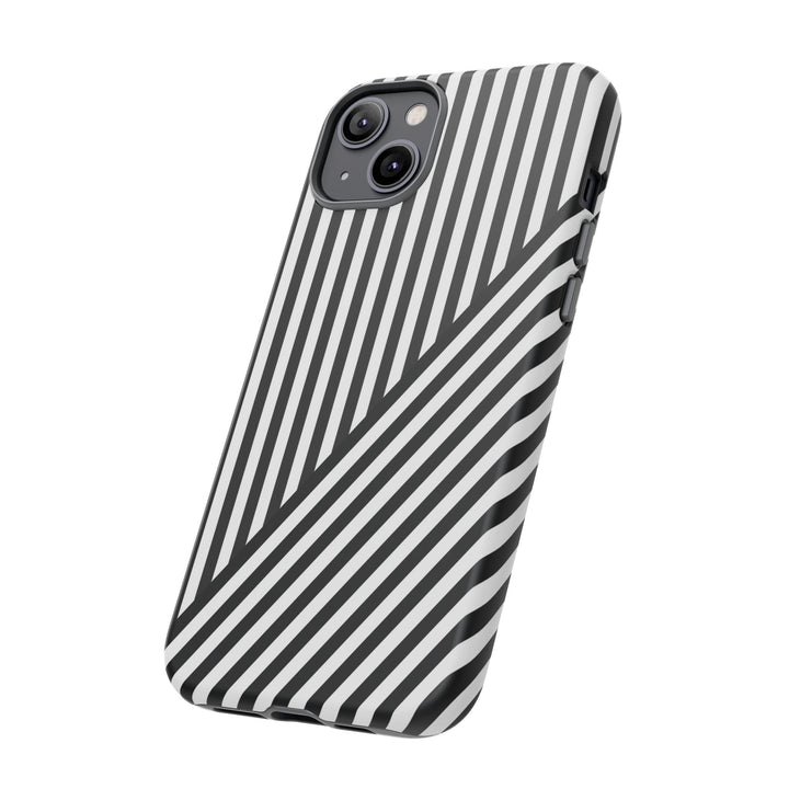 Aesthetic Tough Black White Stripes Phone Case - For iPhone 17 Pro Max iPhone 16 Pro iPhone 15 Iphone 14 Plus 13 Pro 12 11 10 XR - Studio40ParkLane