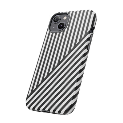 Aesthetic Tough Black White Stripes Phone Case - For iPhone 17 Pro Max iPhone 16 Pro iPhone 15 Iphone 14 Plus 13 Pro 12 11 10 XR - Studio40ParkLane