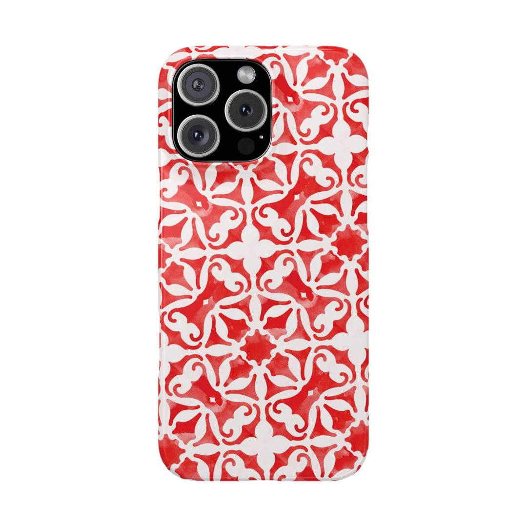 Slim Red Mosaic Gift for Her Cute Phone Cases for Iphone 16 Case | iPhone 15 Case | iPhone 15 Pro Max Case, Iphone 14, Iphone 14 Pro Max, Iphone 13, 12, 11, 10, 8,7 - Studio40ParkLane