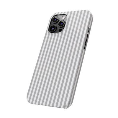 Slim Light Grey Striped Cute Phone Case for Iphone 16 - | iPhone 15 Pro Max Case | iPhone 14 Case Iphone 13 12 11 10 9 8 7 Gift for Her - Studio40ParkLane