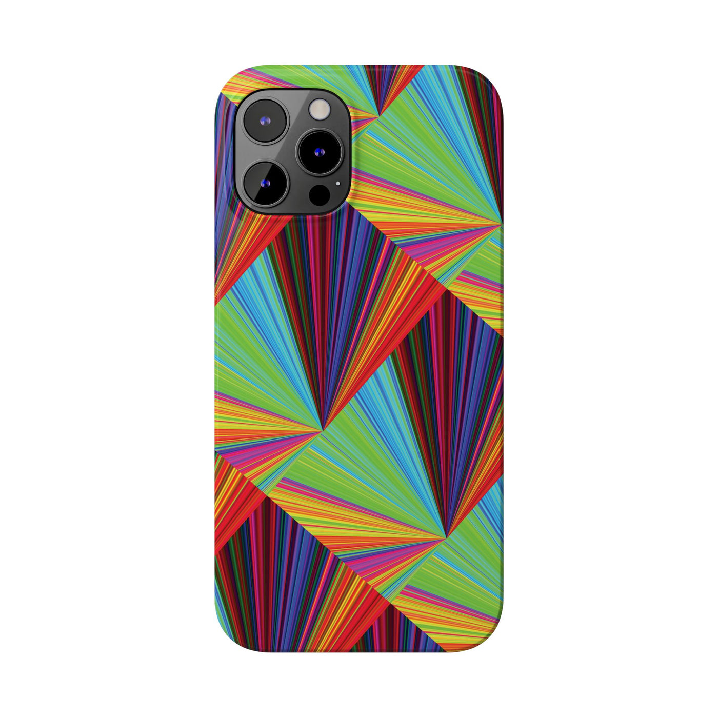 Slim Triangle Kaleidoscope Colors Gift for Her Cute Phone Cases for Iphone 16 Case | iPhone 15 Case | iPhone 15 Pro Max Case, Iphone 14, Iphone 14 Pro Max, Iphone 13, 12, 11, 10, 8,7