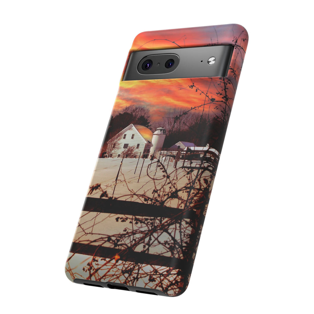 Impact Resistant, Winter Sunset Cute Phone Cases for Samsung S24, S23, S22, S21, IPhone 15 pro Iphone 14 pro Iphone 13 IPhone 12 Iphone 11 - Studio40ParkLane