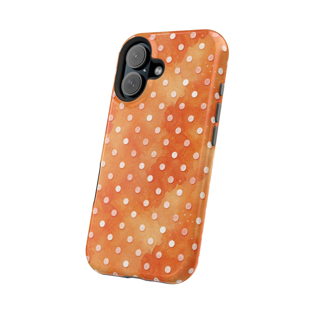 Aesthetic Tough Magsafe Orange Polka Dots Phone Case - For iPhone 17 Pro Max iPhone 16 Pro iPhone 15 Iphone 14 Plus 13 Pro 12 11 10 XR - Studio40ParkLane