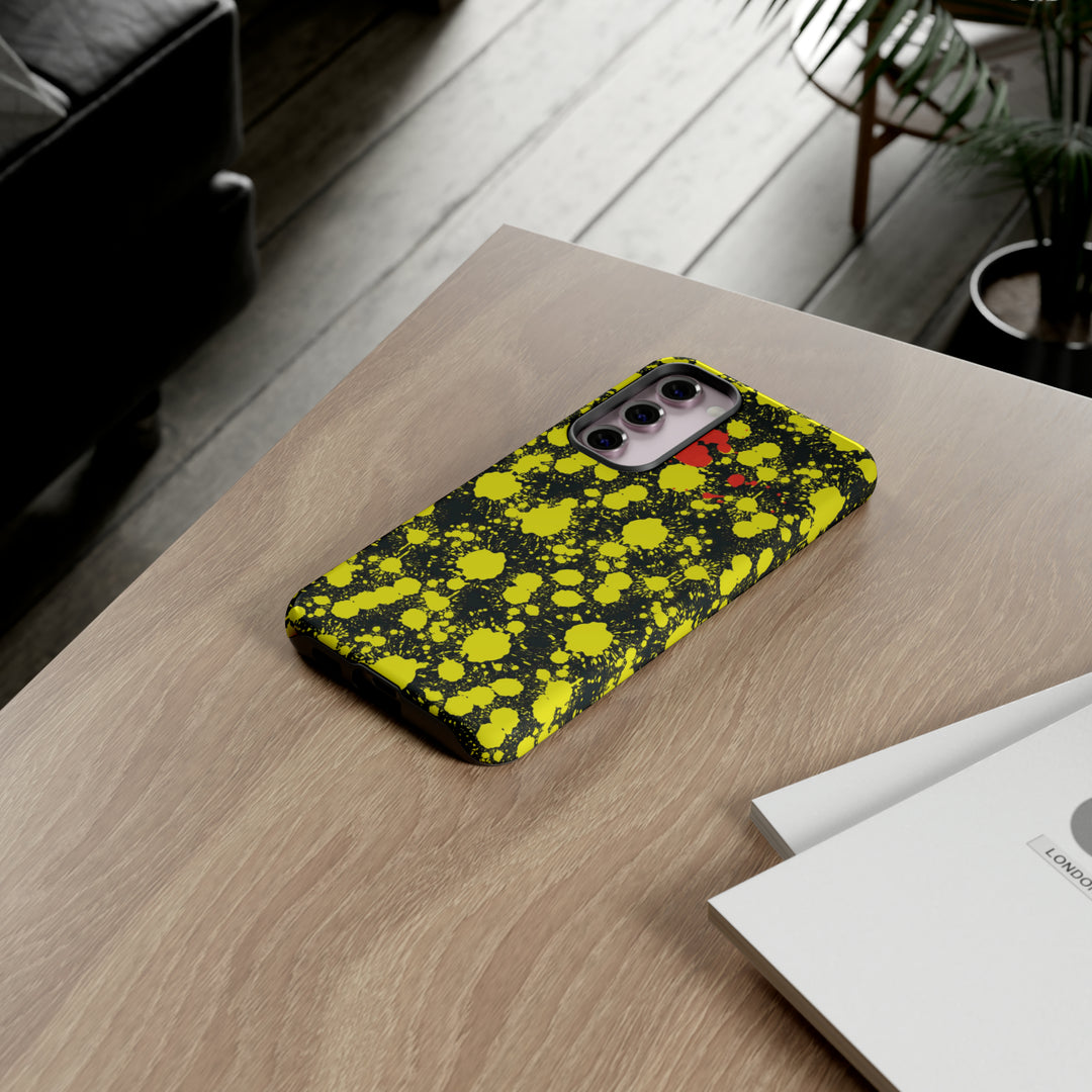 Cute Samsung Phone Case | Aesthetic Samsung Phone Case | Paint Splash Yellow Black | Galaxy S23, S22, S21, S20 | Luxury Double Layer | Cool - Studio40ParkLane