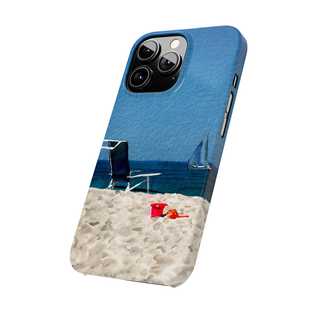 Slim Cute Phone Cases for Iphone - | iPhone 15 Case | iPhone 15 Pro Max Case, Iphone 14 Case, Iphone 14 Pro Max, Iphone 13, Summer Beach Chair Watercolor - Studio40ParkLane