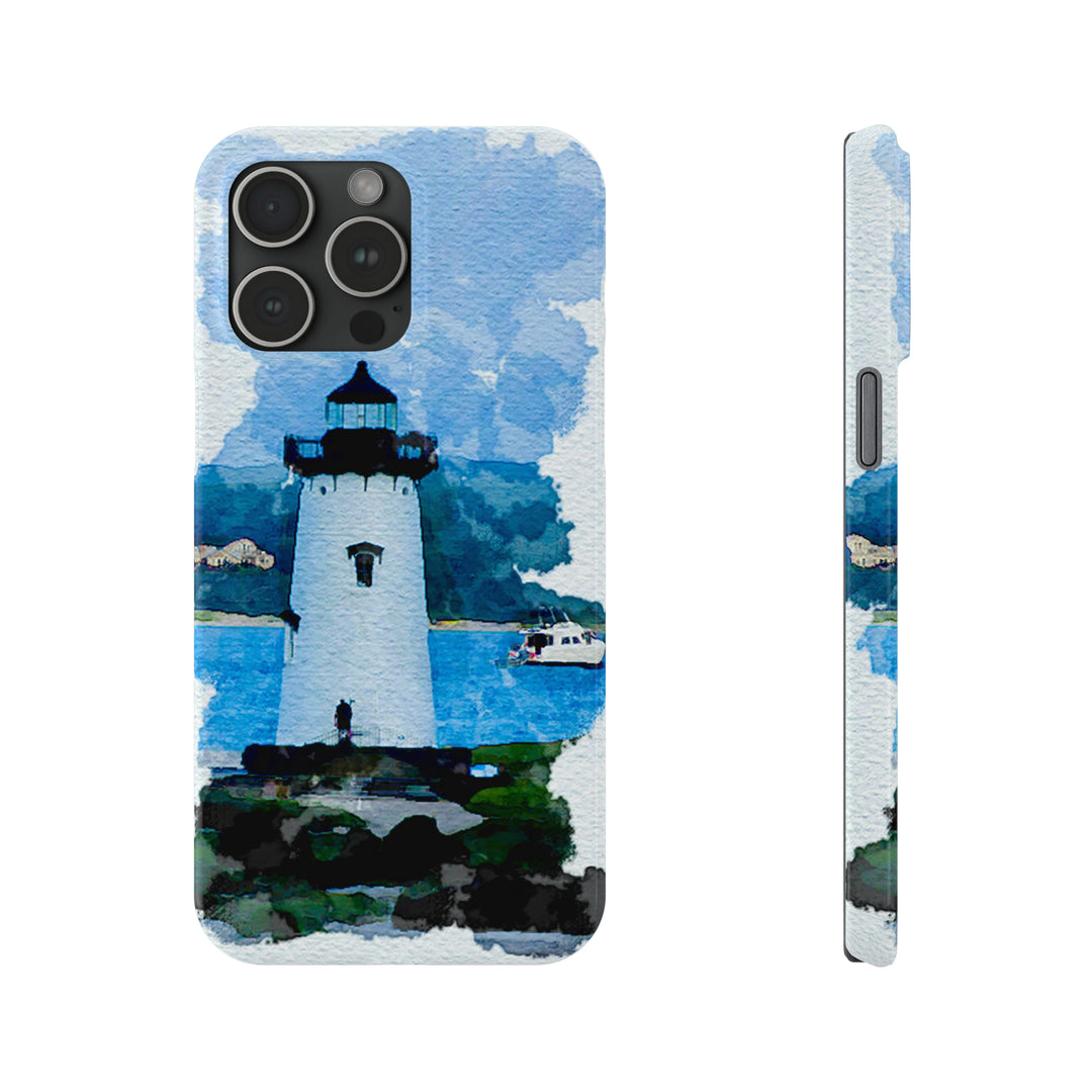 Slim Cute Phone Cases for Iphone - | iPhone 15 Case | iPhone 15 Pro Max Case, Iphone 14 Case, Iphone 14 Pro Max, Iphone 13, Beach Lighthouse Blue - Studio40ParkLane