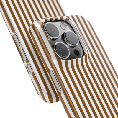 Slim Mocca Brown Striped Cute Phone Case for Iphone 16 - | iPhone 15 Pro Max Case | iPhone 14 Case Iphone 13 12 11 10 9 8 7 XS X Gift for Her - Studio40ParkLane