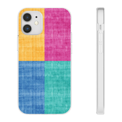 Cute Flexi Phone Cases, Abstract Colored Blocks, Compatible with Samsung Galaxy S23, Samsung S22, Samsung S21, Samsung S20, Galaxy S20 Ultra