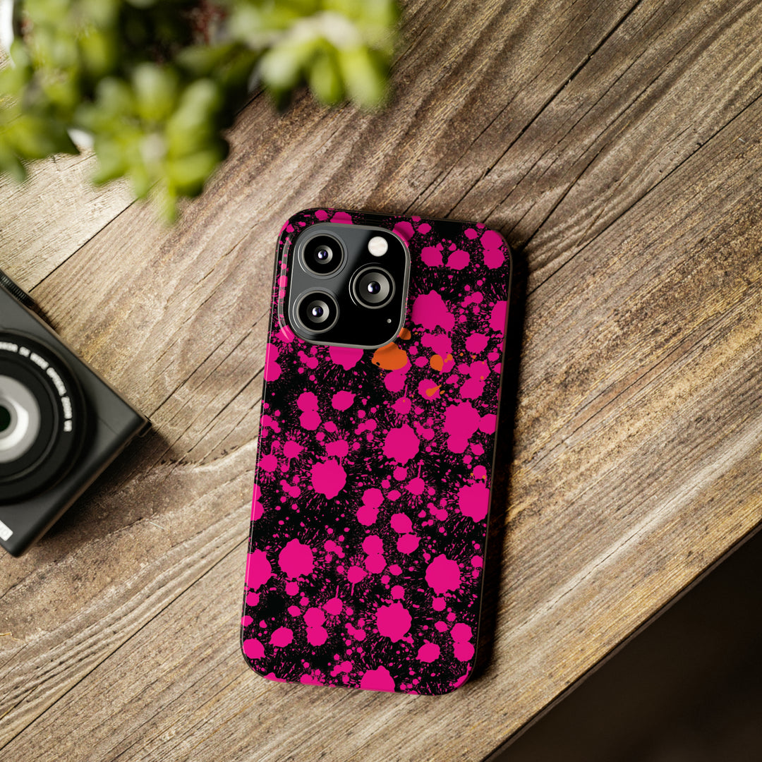 Slim Cute Phone Cases for Iphone - | iPhone 15 Case | iPhone 15 Pro Max Case, Iphone 14 Case, Iphone 14 Pro Max, Iphone 13, Pink Orange Paint Splash - Studio40ParkLane