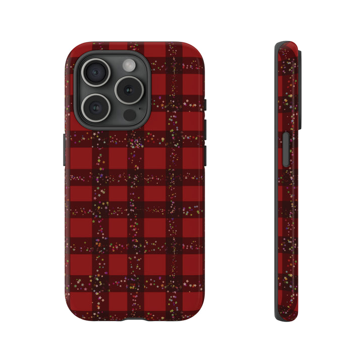 Cute IPhone Case | iPhone 15 Case | iPhone 15 Pro Max Case, Iphone 14 Case, Iphone 14 Pro Max Case IPhone Case for Art Lovers, Red Festive Plaid - Studio40ParkLane