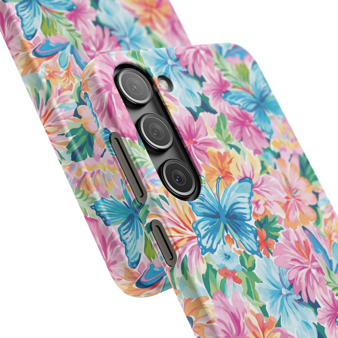 Sleek Snap Butterflies Flowers Cute Phone Case for iPhone 16 15 14 13 12 11 X Xs Max Xr Pro Plus Samsung Galaxy S24 S23 S22 S21 S20 Ultra