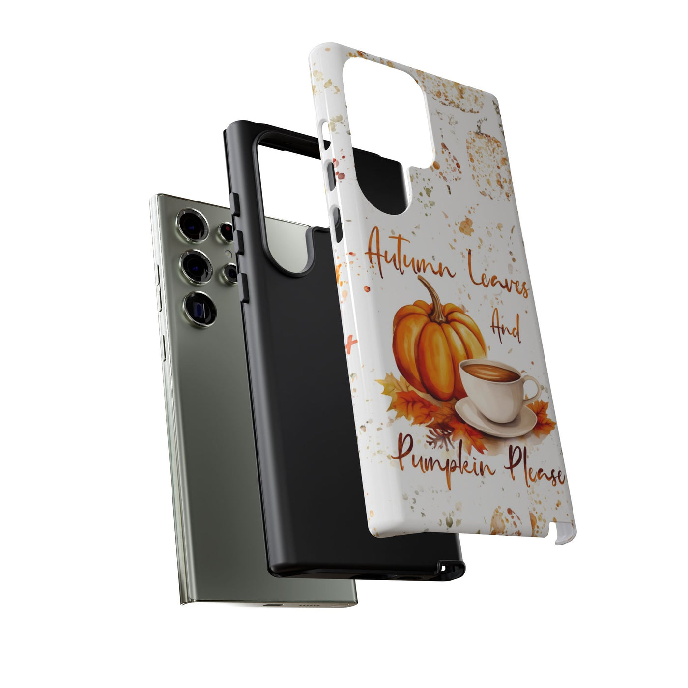 Impact Resistant, Fall Leaves Pumpkin Pie, Cute Phone Cases for Samsung S24, S23, S22, S21, IPhone 15 pro Iphone 14 pro Iphone 13 IPhone 12 Iphone 11