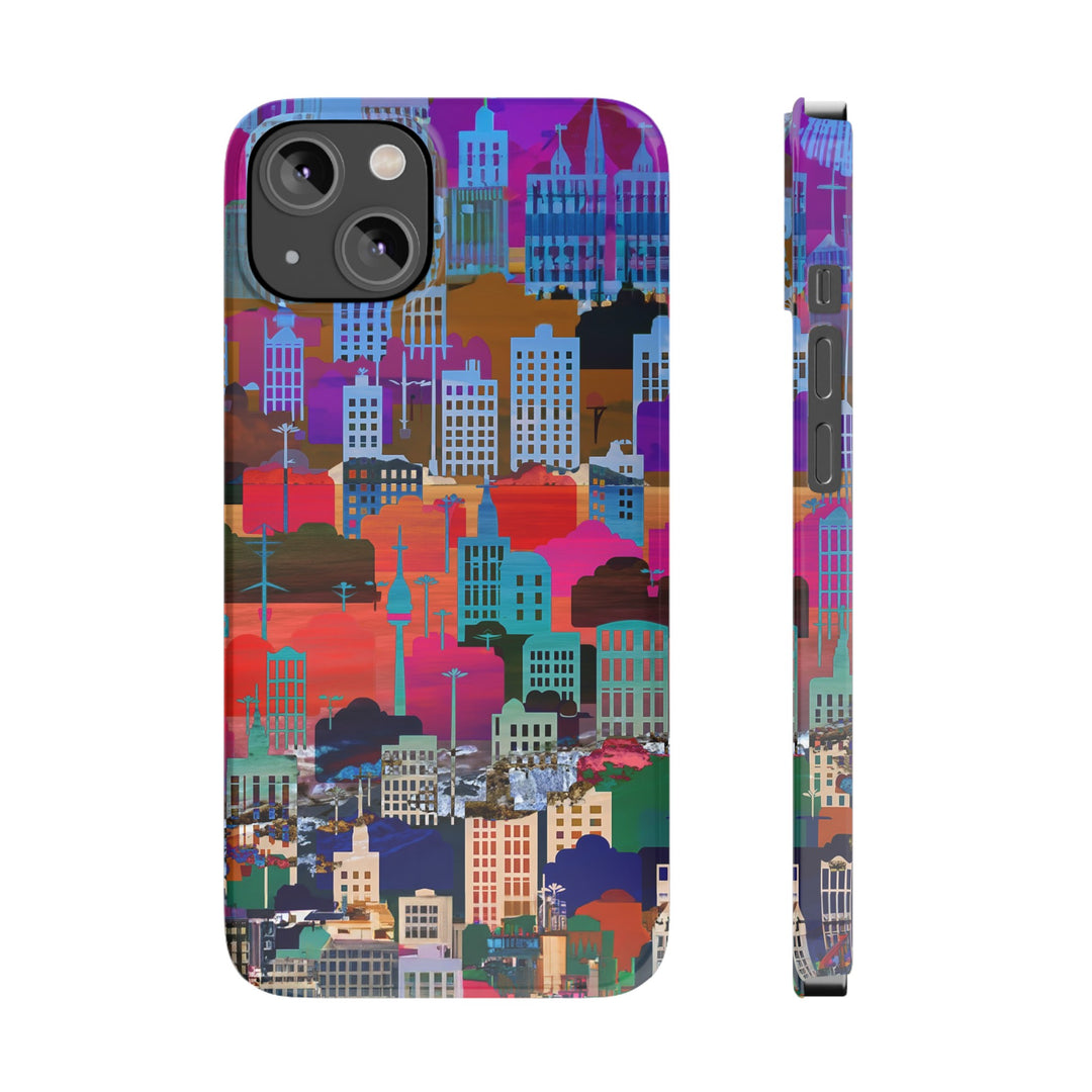 Slim Cute Phone Cases for Iphone - | iPhone 15 Case | iPhone 15 Pro Max Case, Iphone 14 Case, Iphone 14 Pro Max, Iphone 13, Summer Big City - Studio40ParkLane