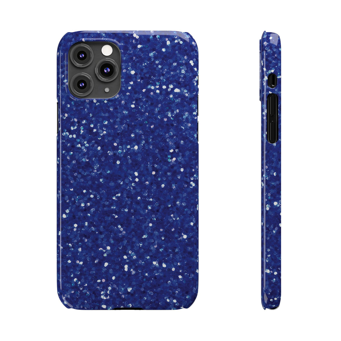 Slim Blue Muted Faux Play on Glitter Effect Cute Phone Cases for Iphone 16 Pro Max | iPhone 15 Case | iPhone 15 Pro Max Case, Iphone 14, Iphone 14 Pro Max, Iphone 13 12 11 8 7