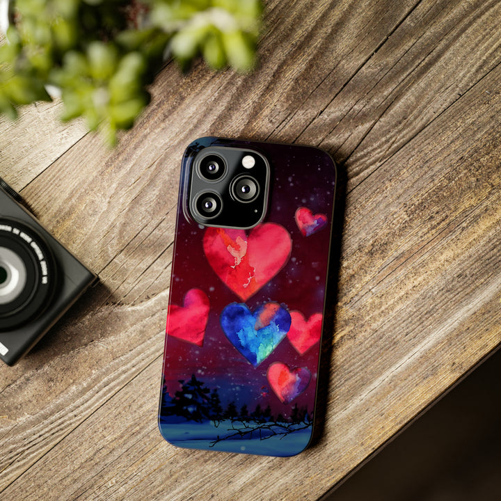 Slim Cute Phone Cases for Iphones - | iPhone 15 Case | iPhone 15 Pro Max Case, Iphone 14 Case, Iphone 14 Pro Max, Iphone 13, Night Sky Hearts Love - Studio40ParkLane