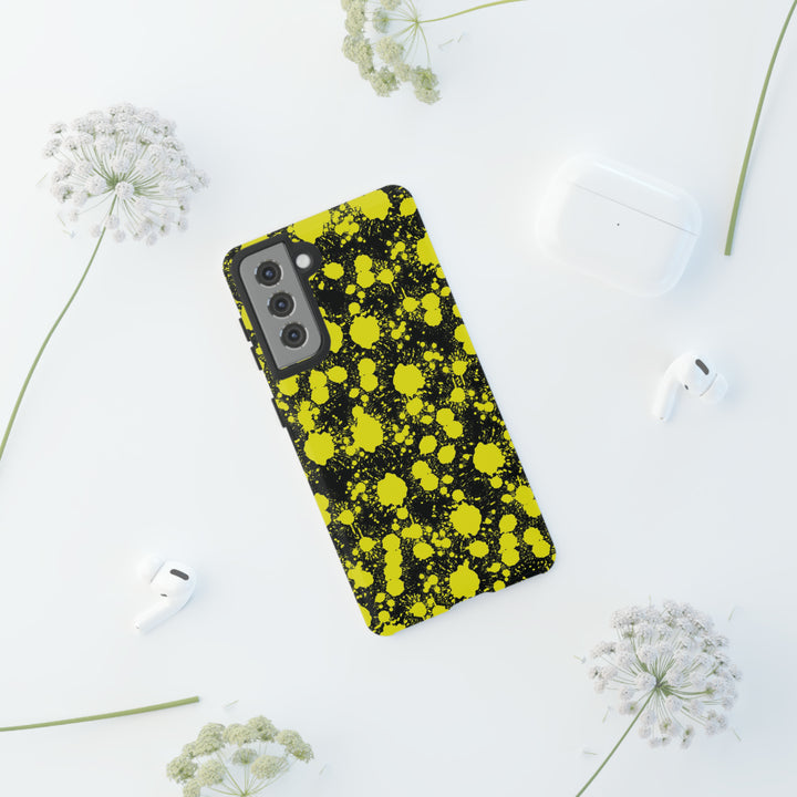 Cute Samsung Phone Case | Aesthetic Samsung Phone Case | Paint Splash Yellow Black | Galaxy S23, S22, S21, S20 | Luxury Double Layer | Cool - Studio40ParkLane