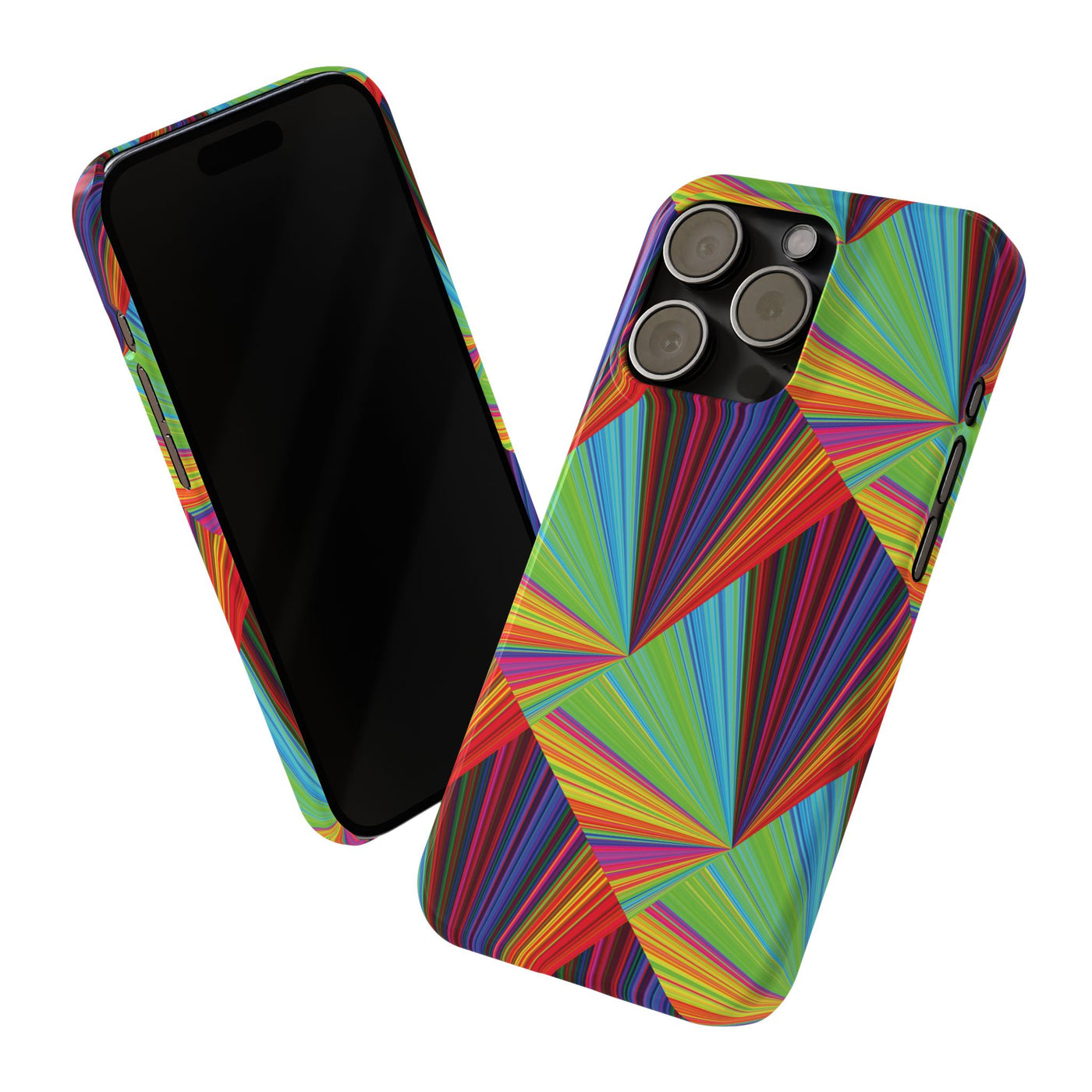 Slim Triangle Kaleidoscope Colors Gift for Her Cute Phone Cases for Iphone 16 Case | iPhone 15 Case | iPhone 15 Pro Max Case, Iphone 14, Iphone 14 Pro Max, Iphone 13, 12, 11, 10, 8,7