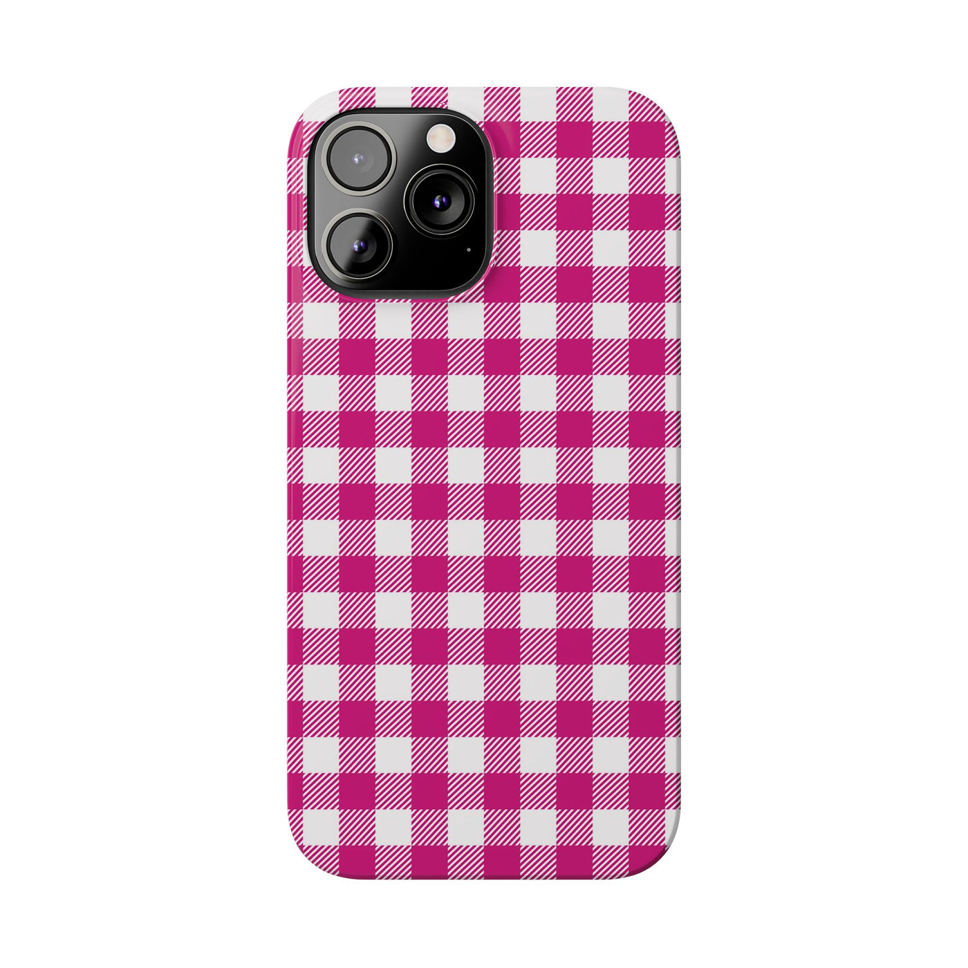 Slim Pink Gingham Gift for Her Cute Phone Cases for Iphone 16 Pro Max | iPhone 15 Case | iPhone 15 Pro Max Case, Iphone 14, 13, 12, 11, 10, 8, 7