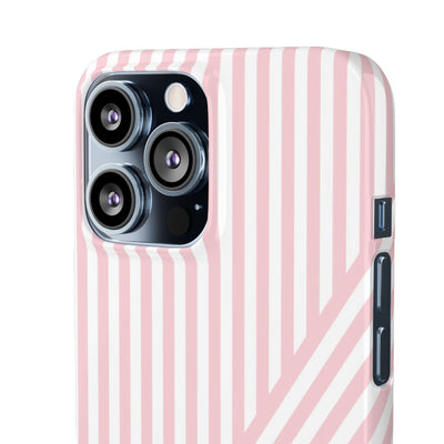 Aesthetic Sweet Pink Stripes Cute Phone Case Sleek Snap - For iPhone 17 Pro Max iPhone 16 Pro iPhone 15 Iphone 14 Plus 13 Pro 12 11 10 Gift